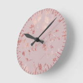 Blush Pink Rose Gold Elegant Ronde Klok (Hoek)