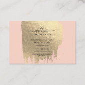 Blush Pink Rose Gold Folie Brush Stroke Visitekaartje (Achterkant)