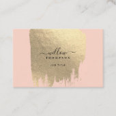 Blush Pink Rose Gold Folie Brush Stroke Visitekaartje (Voorkant)