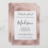 Blush Pink Rose Gold Glam Chic Verjaardag Kaart (Voorkant / Achterkant)