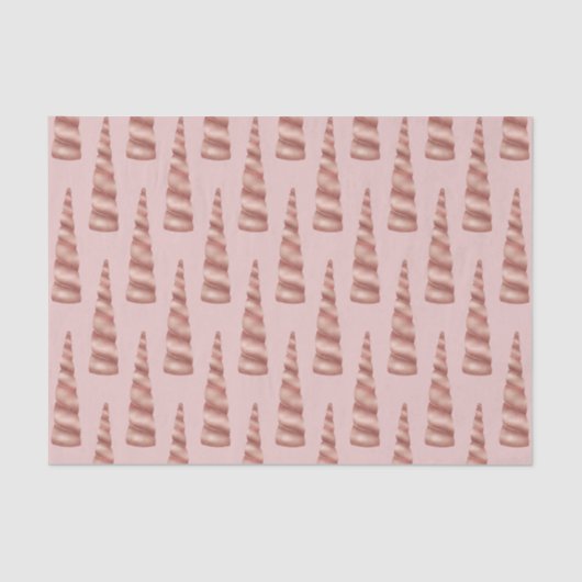 Blush Pink Rose Gold Glam Eenhoorn Verjaardag Tissuepapier (Voorkant)