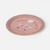 Blush Pink Rose Gold Glitter Eenhoorn 1e Verjaarda Papieren Bordje (Gekanteld)
