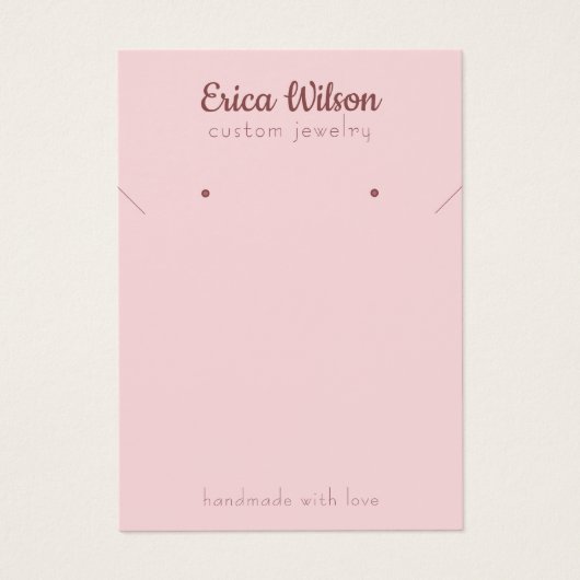 Blush Pink Rose Gold Ketting Earring Display kaart (Voorkant)