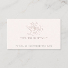 BLUSH PINK ROSE GOLD LOTUS FLORAL APPOINTUS VISITEKAARTJE