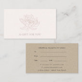BLUSH PINK ROSE GOLD LOTUS FLORAL GIFT CERTIFICAAT (Voorkant / Achterkant)