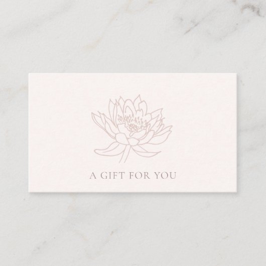 BLUSH PINK ROSE GOLD LOTUS FLORAL GIFT CERTIFICAAT (Voorkant)