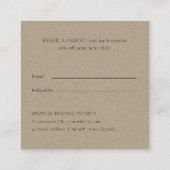 BLUSH PINK ROSE GOLD LOTUS FLORAL REFER A FRIEND VIERKANTE VISITEKAARTJE (Achterkant)