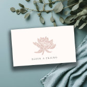 BLUSH PINK ROSE GOLD LOTUS FLORAL REFER A FRIEND VISITEKAARTJE