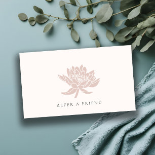BLUSH PINK ROSE GOLD LOTUS FLORAL TERUG EEN VRIEND VISITEKAARTJE