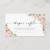 Blush Pink Rose Gold Luier Raffle Enclosure Kaart (Voorkant)