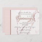 BLUSH PINK ROSE GOLD MARBLE TEXTURE GRAND OPENING KAART (Voorkant / Achterkant)