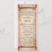 Blush Pink Rose Gold Mis Quince Photo Scroll Kaart (Voorkant)