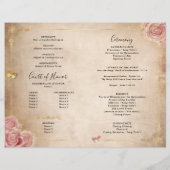 Blush Pink Rose Gold Parchment Quinceanera Program (Achterkant)