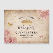 Blush Pink Rose Gold Quince Save the Date Magnets (Voorkant)