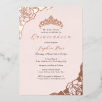 Blush Pink Rose Gold Quinceanera Verjaardag
