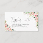 Blush Pink Rose Gold Registry Enclosure Kaart (Voorkant)