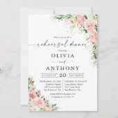 Blush Pink Rose Gold repetitie diner uitnodiging (Voorkant)