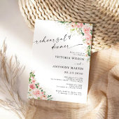 Blush Pink Rose Gold repetitie diner uitnodiging