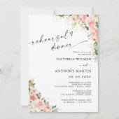 Blush Pink Rose Gold repetitie diner uitnodiging (Voorkant)