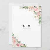 Blush Pink Rose Gold Save The Date Cards (Achterkant)