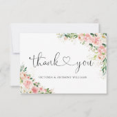 Blush Pink Rose Gold Vrijgezellenfeest Flat Dank u Bedankkaart (Voorkant)