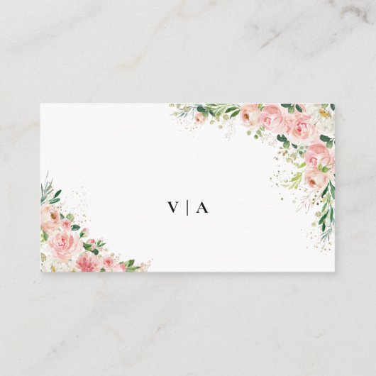 Blush Pink Rose Gold Vrijgezellenfeest Registry Informatiekaartje (Achterkant)