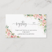 Blush Pink Rose Gold Vrijgezellenfeest Registry Informatiekaartje (Voorkant)