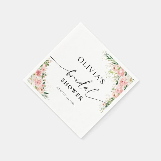 Blush Pink Rose Gold Vrijgezellenfeest servet (Hoek)