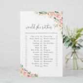 Blush Pink Rose Gold Vrijgezellenfeest spel (Staand voorkant)