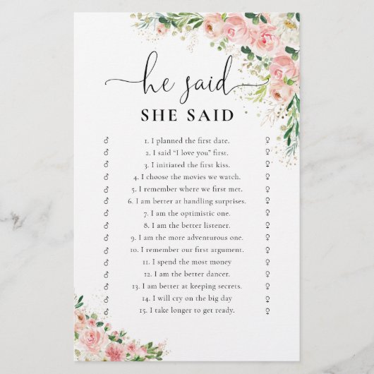 Blush Pink Rose Gold Vrijgezellenfeest spel (Voorkant)