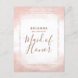 Blush Pink Rose Gold wil je mijn bruidsmeisje zijn Kaart