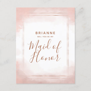 Blush Pink Rose Gold wil je mijn bruidsmeisje zijn Kaart