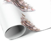 Blush Pink Rose Gold Witte Kerstbomen Cadeaupapier (Rol Hoek)