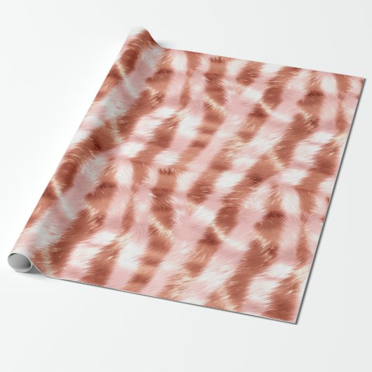 Blush Pink Rose Gold Zebra Print Cadeaupapier (Uitgerold)
