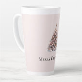 Blush Pink Rose Goud Witte Kerstboom Latte Mok (Linkerhoek)