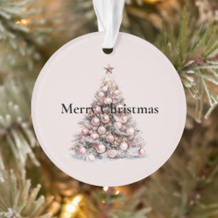 Blush Pink Rose Goud Witte Kerstboom Ornament