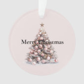 Blush Pink Rose Goud Witte Kerstboom Ornament (voorkant)