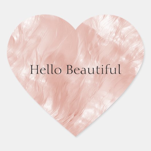Blush Pink Rose Hart Sticker (Voorkant)