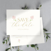 Blush Pink Rose & Ivory Wedding Bewaar de datum Briefkaart