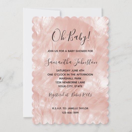 Blush Pink Rose Kaart (Voorkant)