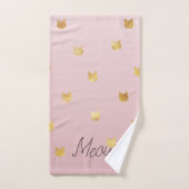 Blush Pink Rose Ombre Gouden Katten Bad Handdoek (Handdoek)