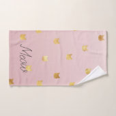 Blush Pink Rose Ombre Gouden Katten Bad Handdoek (Handdoek)