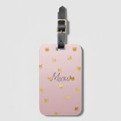 Blush Pink Rose Ombre Gouden Katten Bagagelabel (Voorkant (verticaal))