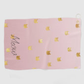 Blush Pink Rose Ombre Gouden Katten Golfhanddoek (Horizontaal)