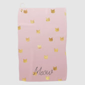 Blush Pink Rose Ombre Gouden Katten Golfhanddoek (Voorkant)