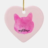 Blush Pink Rose Ombre Gouden Katten Keramisch Ornament (Achterkant)