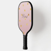 Blush Pink Rose Ombre Gouden Katten Pickleball Paddle (Links)