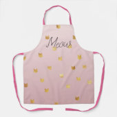 Blush Pink Rose Ombre Gouden Katten Schort (Voorkant)