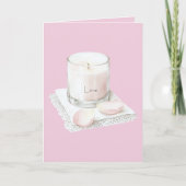 Blush pink rose petals candle kaart (Voorkant)