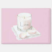 Blush pink rose petals candle magneet (Voorkant)
